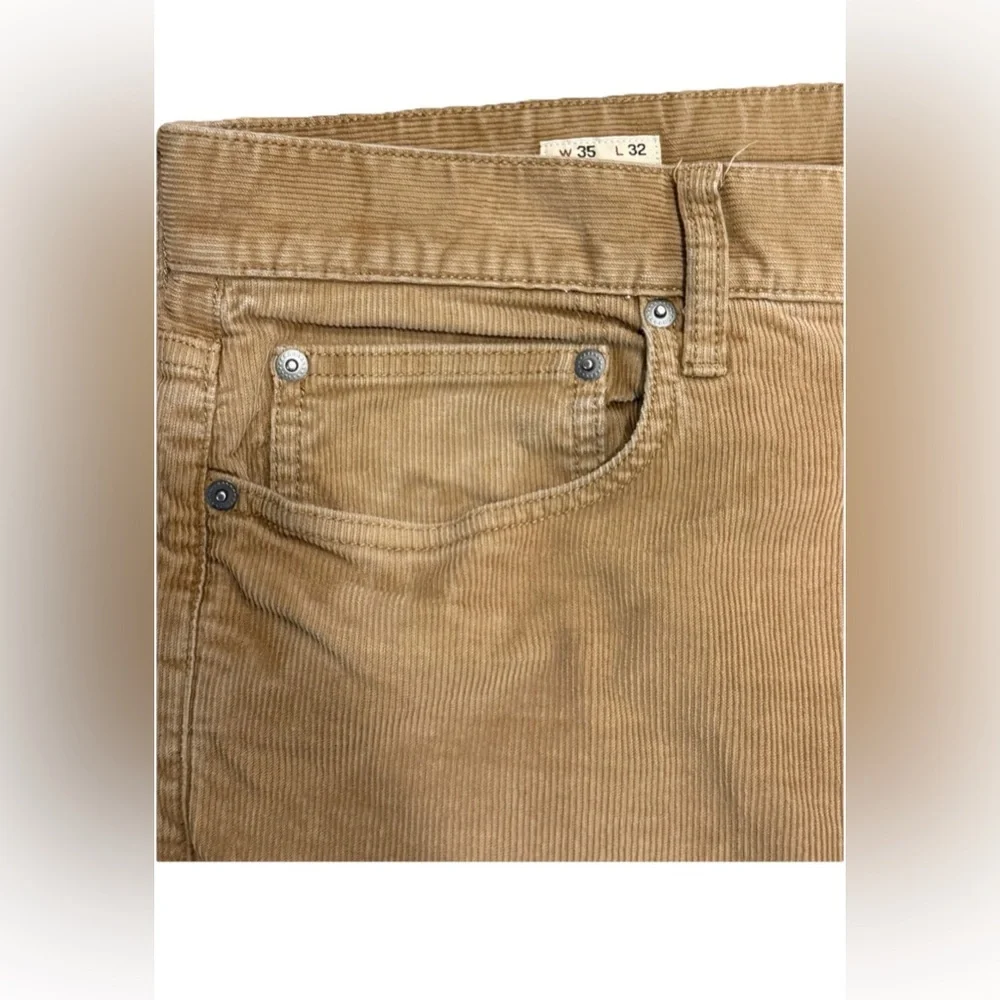 J.Crew 770 Straight Leg Corduroy Pants Tan Cotton Men 35x32